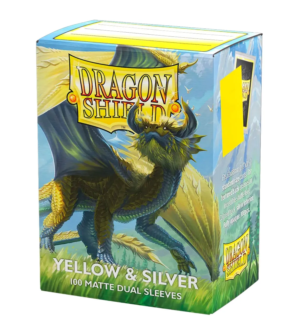 100 BUSTINE STANDARD - MATTE DUAL ART SLEEVES - YELLOW & SILVER