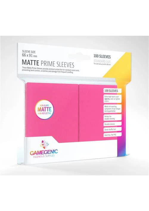 GAMEGENIC PRIME SLEEVES MATTE 66 X 91MM PINK